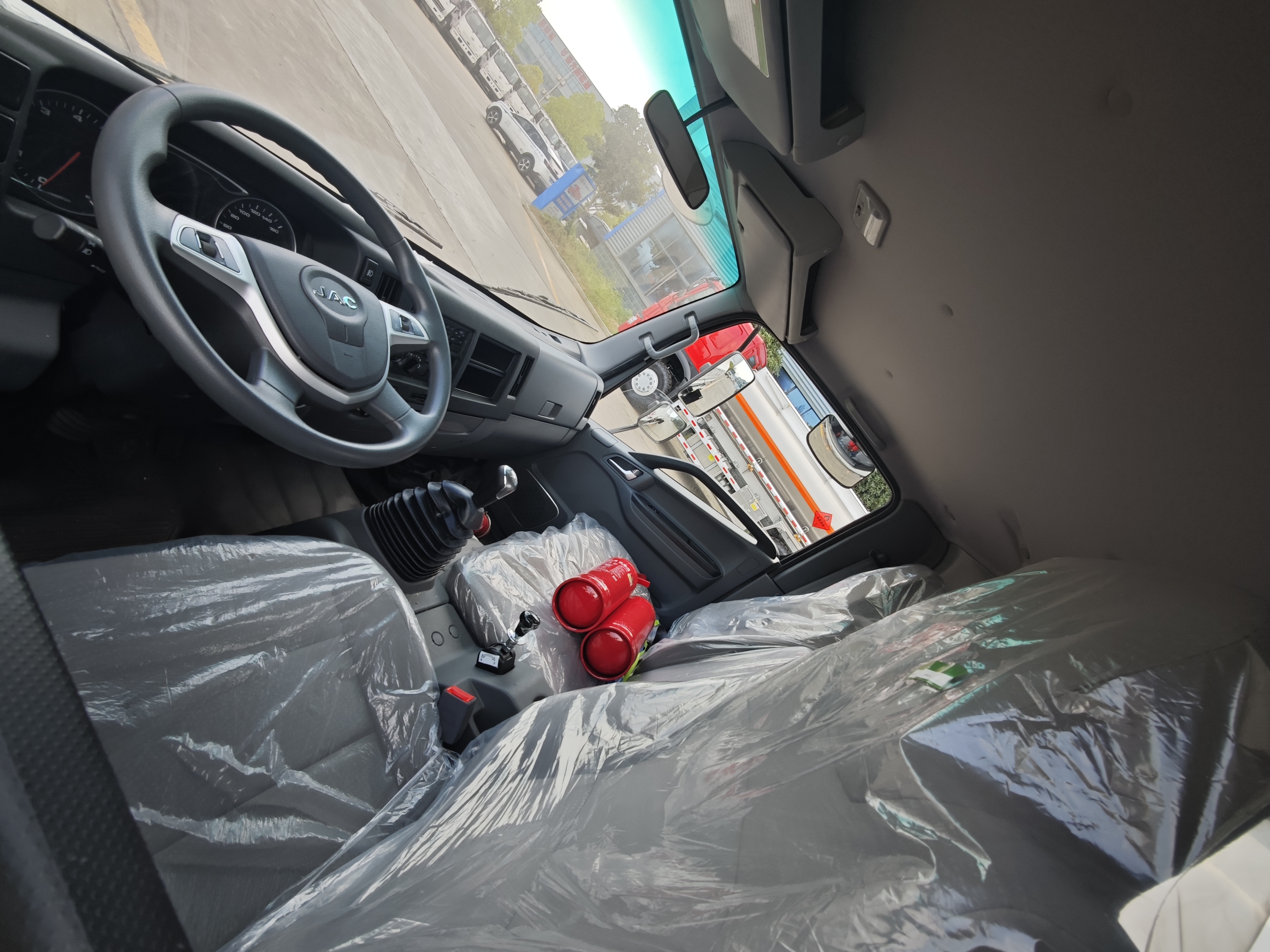 JAC 8m³ tanker truck on highway transport