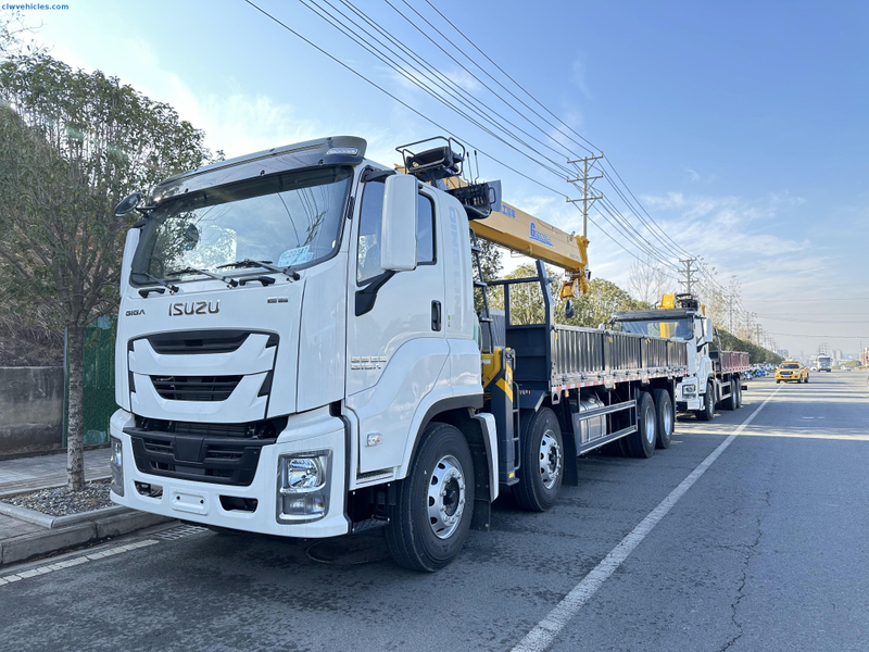 ISUZU GIGA 8x4 Cargo Truck Mounted Telescopic Boom Crane