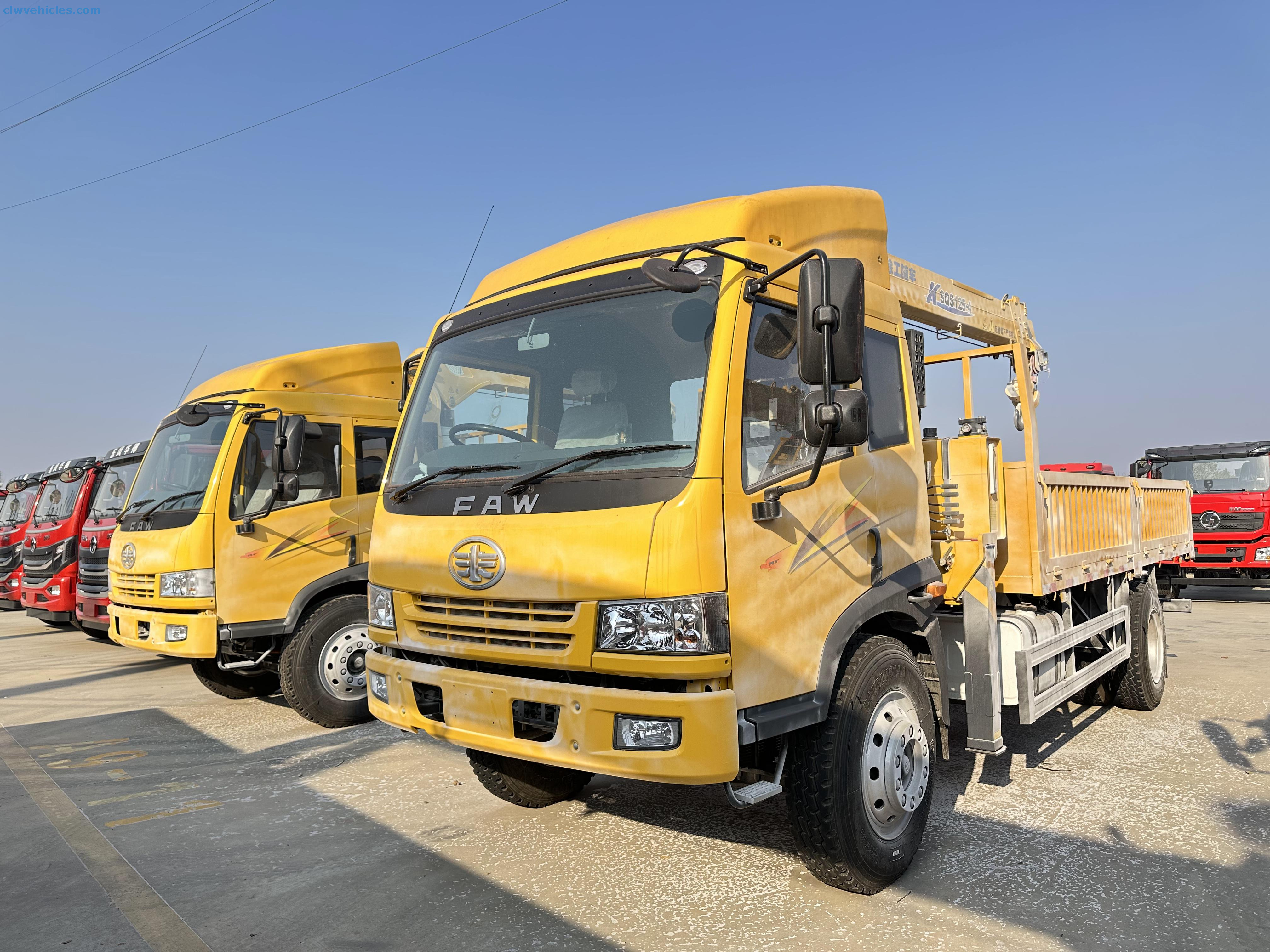 FAW 4x2 Cargo Truck Mounted Telescopic Boom Crane