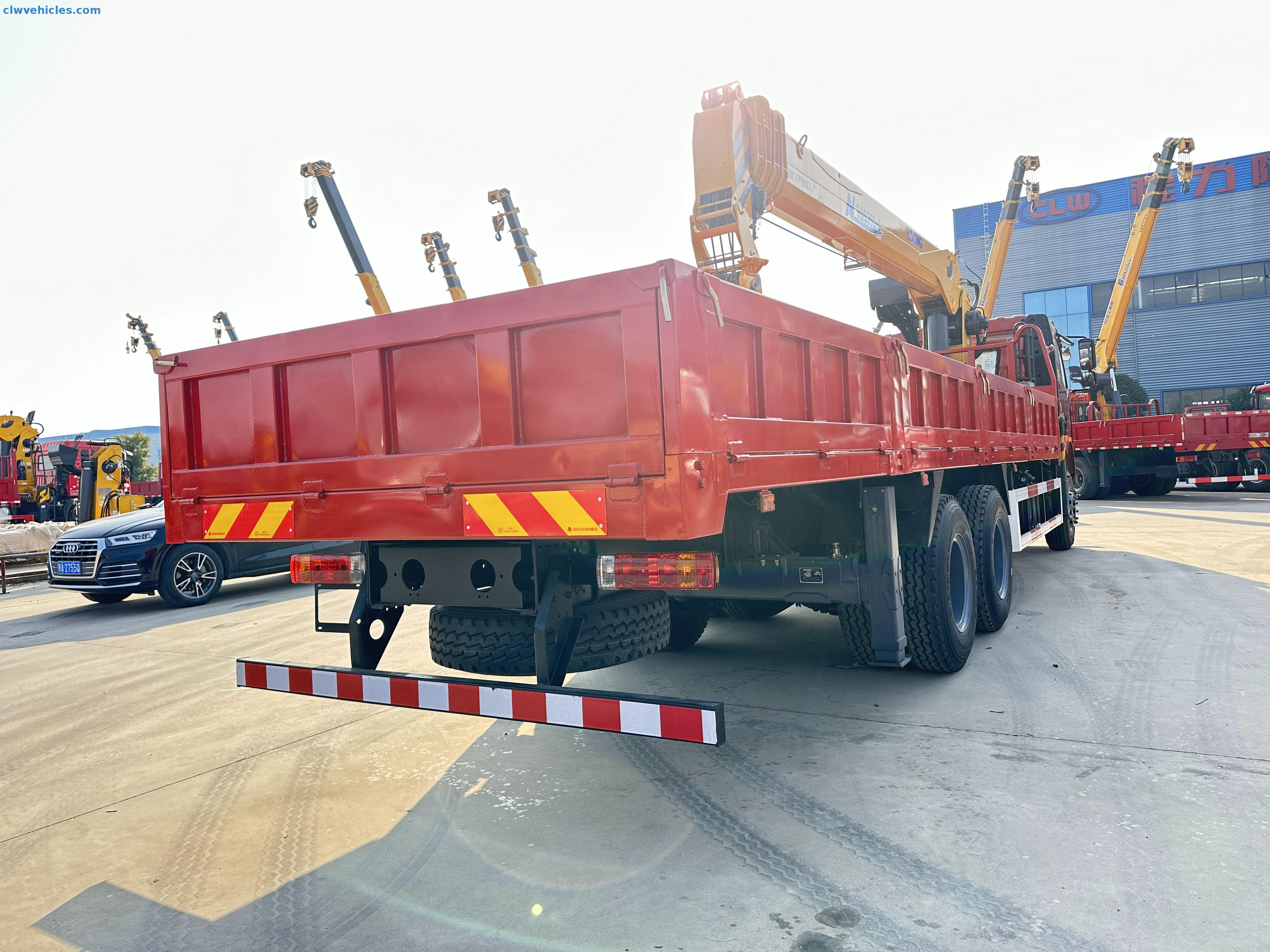 FAW 6x4 Cargo Truck Mounted Straight-arm Crane