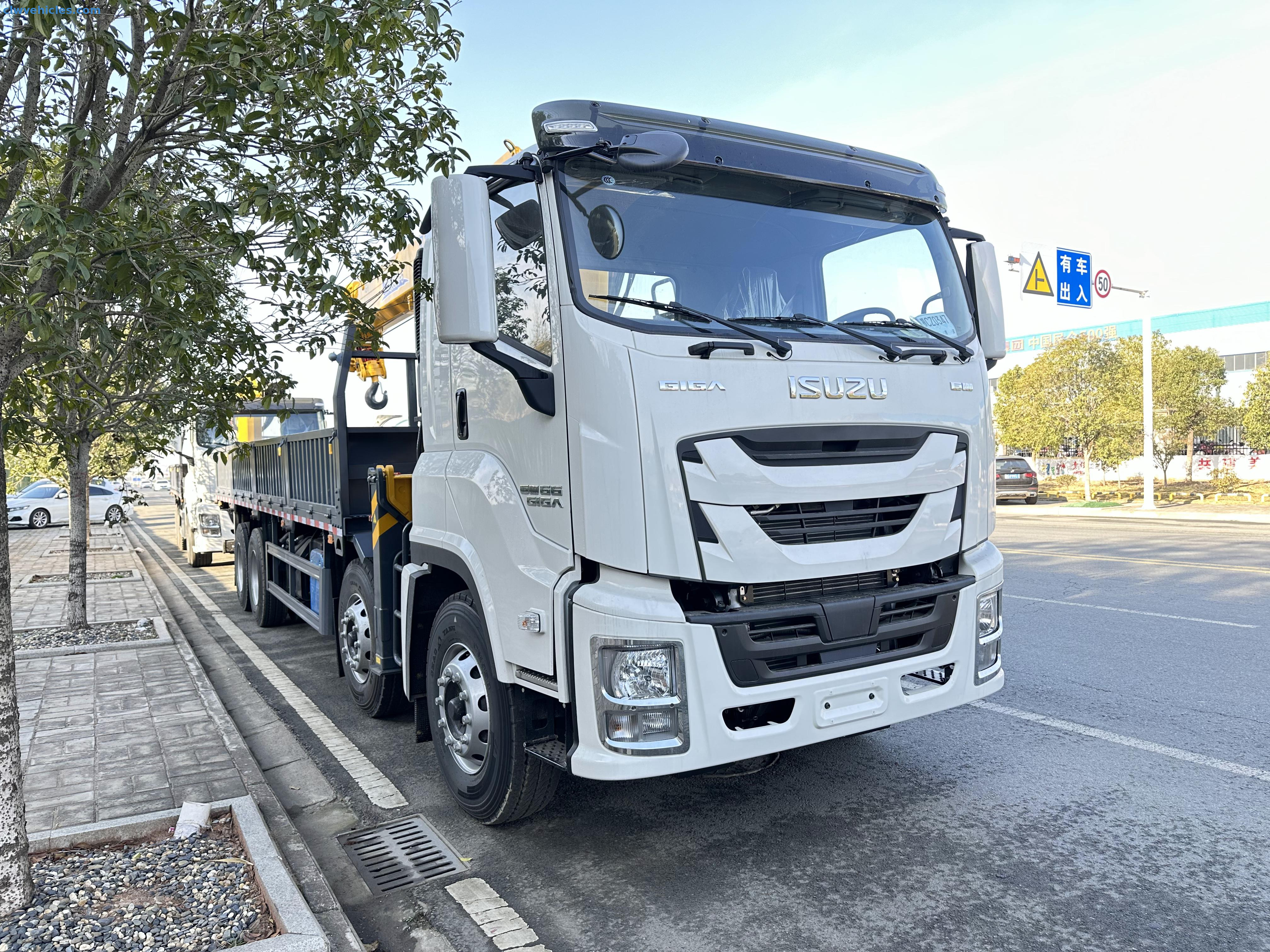 ISUZU GIGA 8x4 Cargo Truck Mounted Telescopic Boom Crane