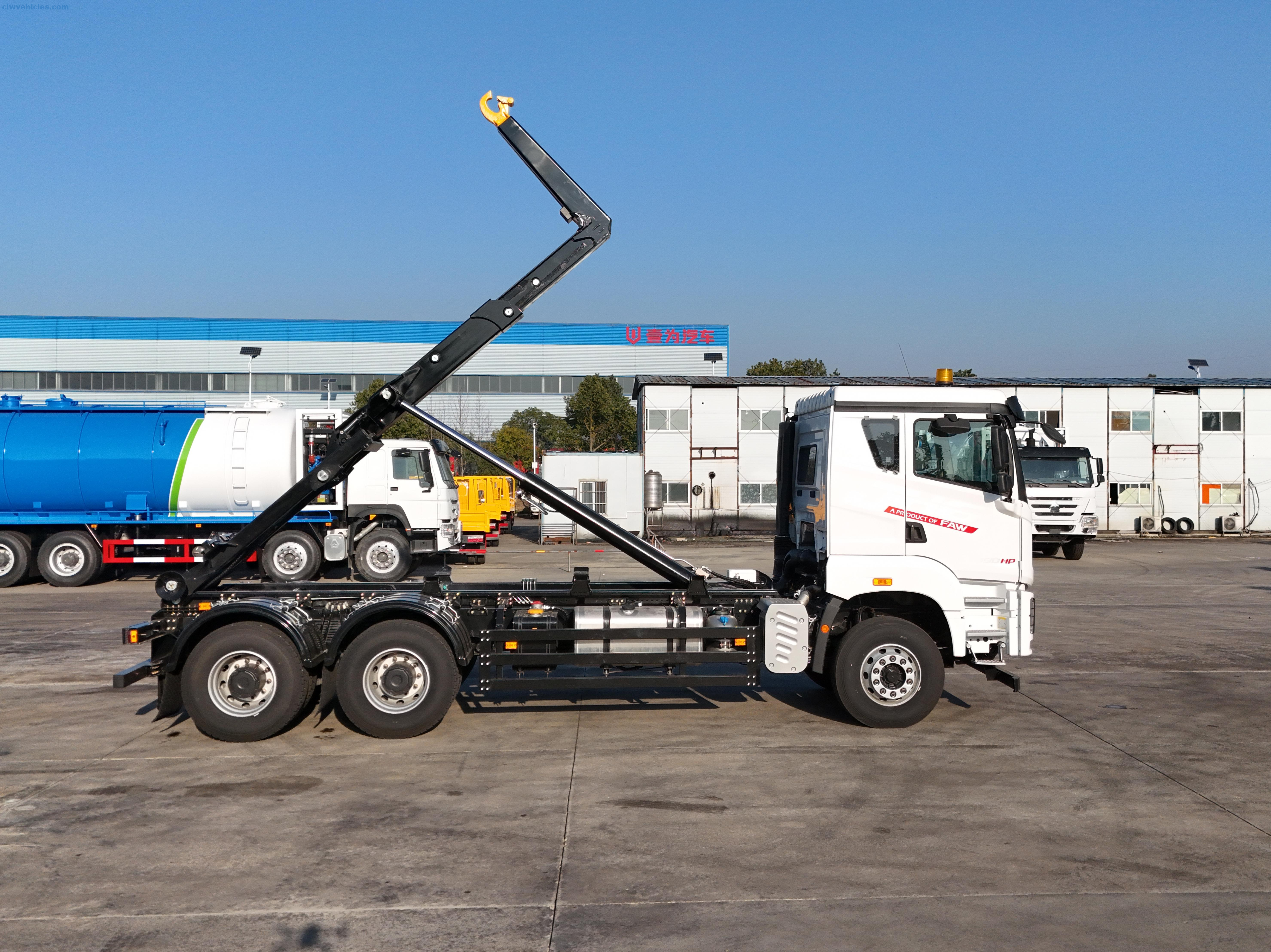 FAW JH6 6x4 Hook Arm Garbage Truck