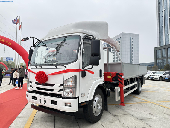 ISUZU KV100 4x2 Aluminum Alloy Cargo Truck Mounted Telescopic Boom Crane