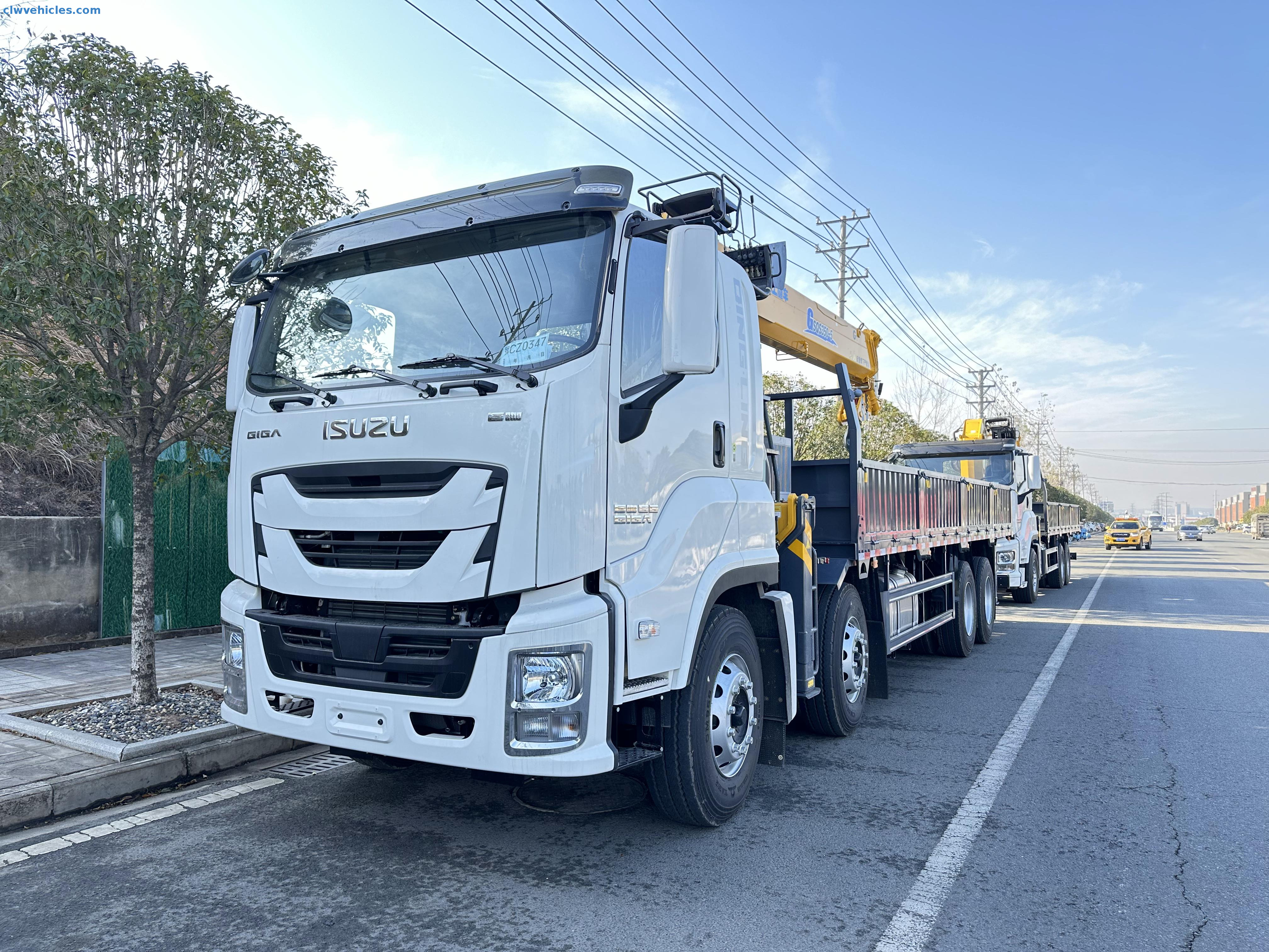 ISUZU GIGA 8x4 Cargo Truck Mounted Telescopic Boom Crane